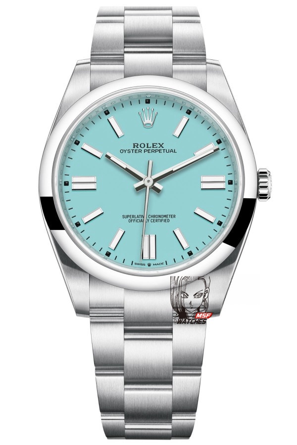 Rolex Oyster Perpetual Series m124300-0006, Tiffany Blue Dial, 41mm Size .