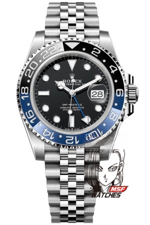 Rolex GMT-Master II series m126710blnr-0002, BATMAN, Steel Bracelet Black and Blue Ceramic Bezel Black Dial, 40mm size, Jubilee strap