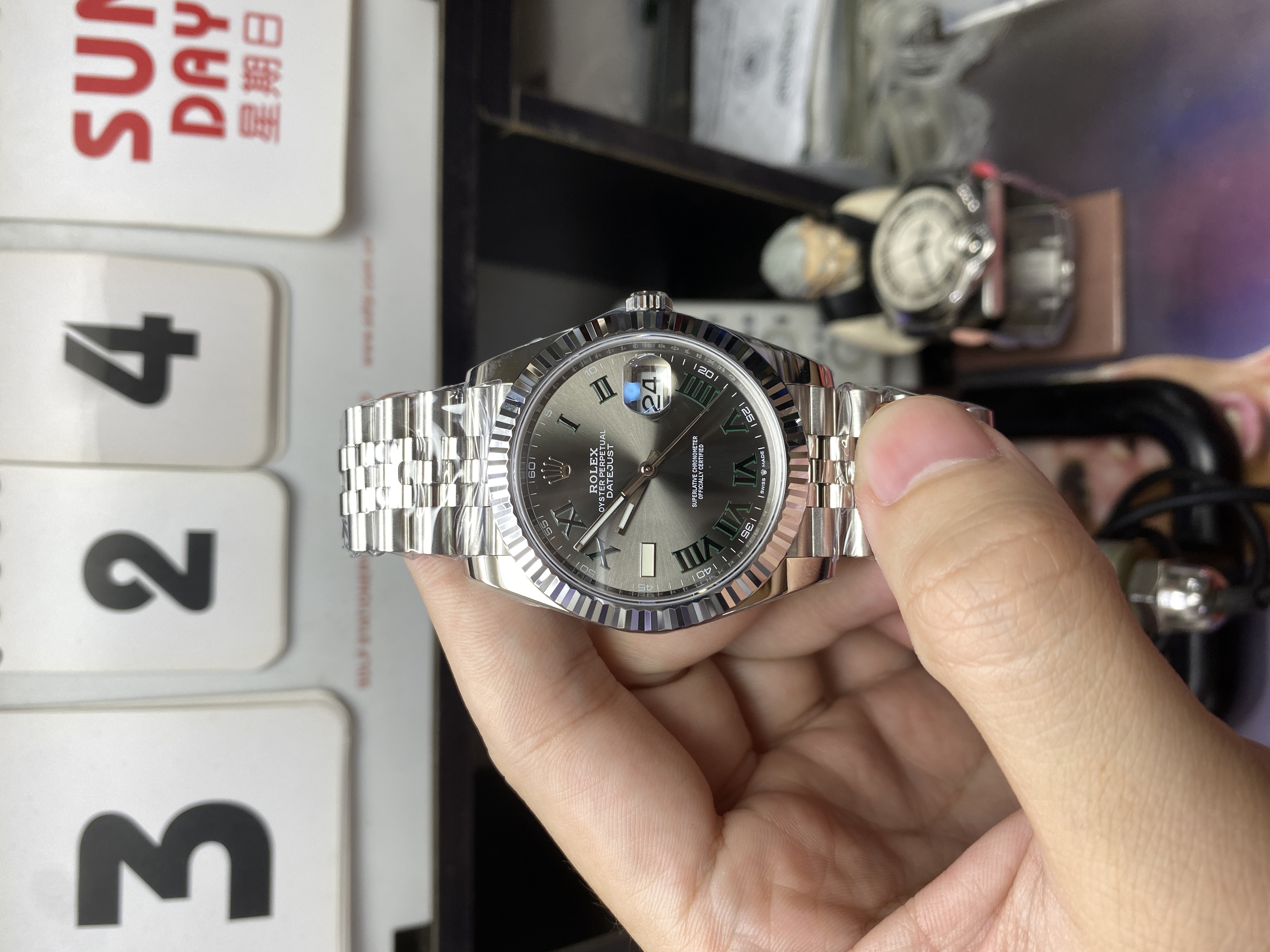 Rolex Datejust Series Watch Model M126334-0022(Green Roman Numerals)41mm