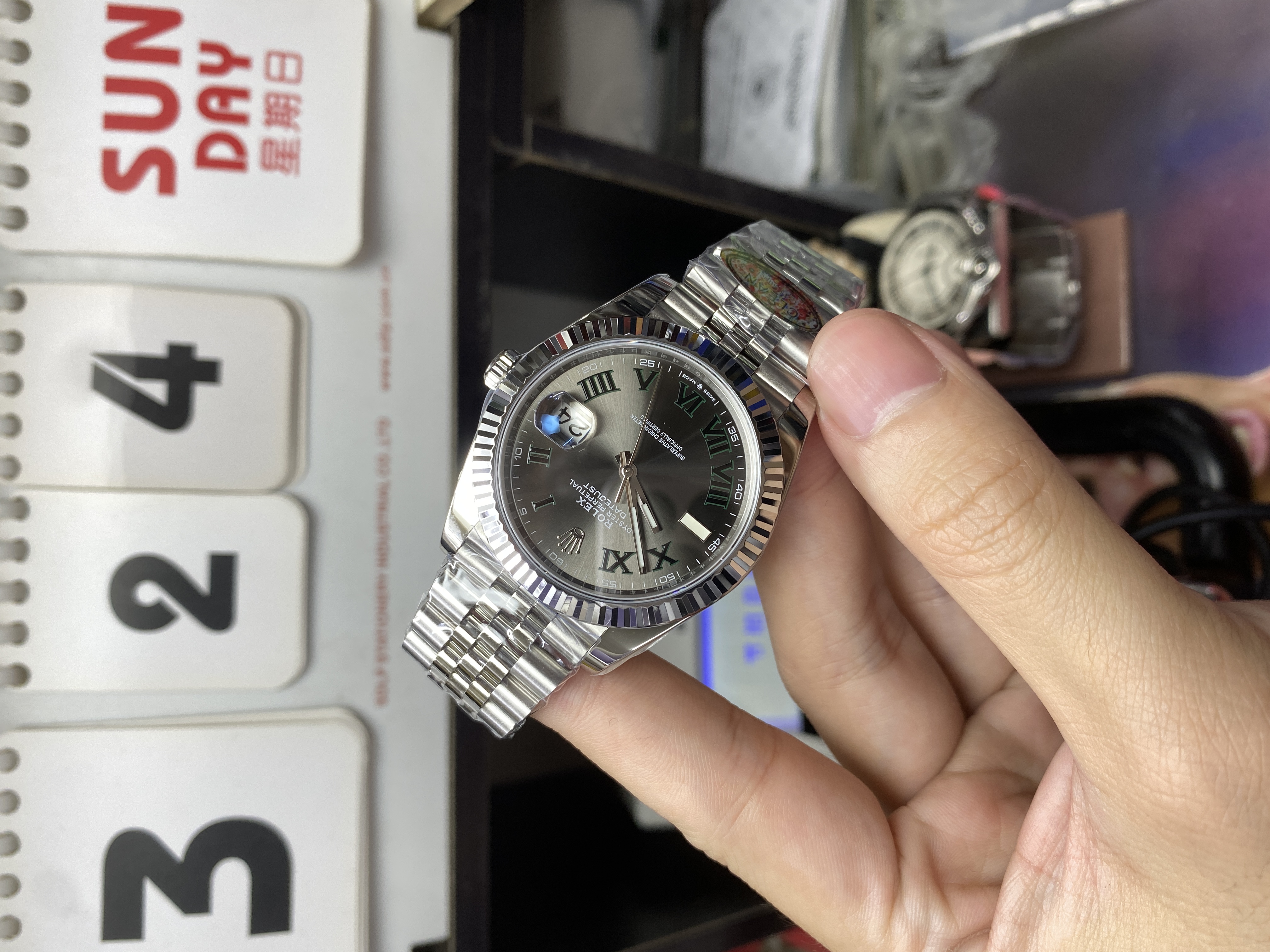 Rolex Datejust Series Watch Model M126334-0022(Green Roman Numerals)41mm