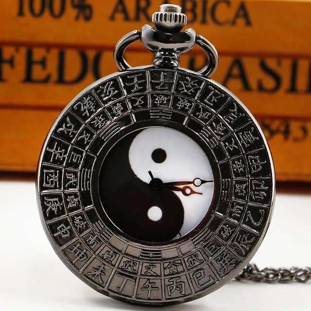 New Quartz Pocket Watch Chinese Style Special Design Gold Female Male Pendant Necklace Gift for Woman Men Watch