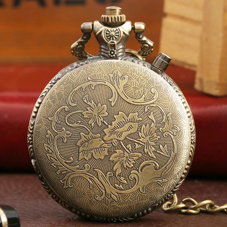 Retro Motorcycle CAR Pattern Quartz Pocket Watch Luminous LED Flash Motorbike MOTO Design Pendant Fob Watch Chain Gifts for Men