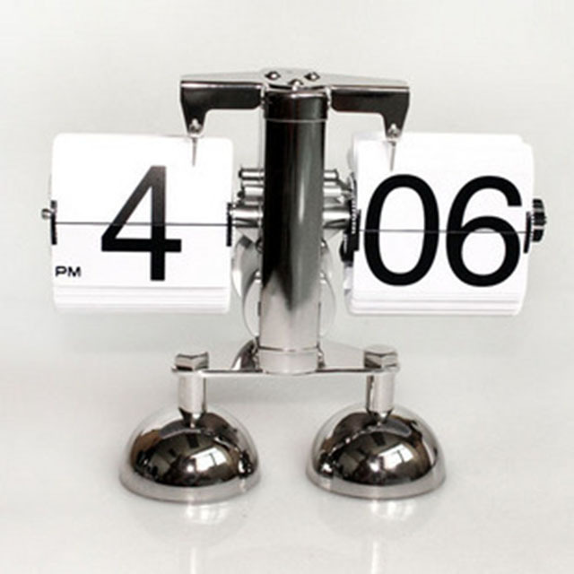 Retro Flip Digital Clock Mechanical Automatically Flip Down Page Table Clock Office Flip Digital Clock Home Decor Crafts Clock