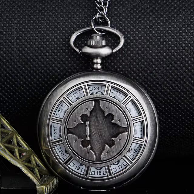 Creative Hollow Design Quartz Pocket Watch Bronze Unisex Clamshell Clock Pendant Fob Watch relogio feminino