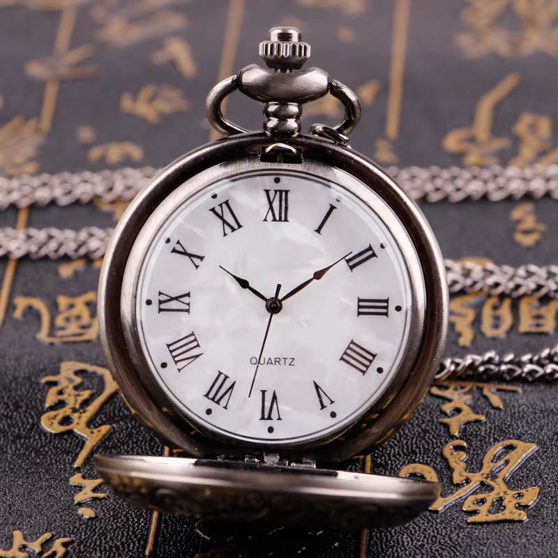 Quartz Pocket Watch Fashion Necklace Pendant Chain Jewelry Gift Steampunk Clock for Men Women